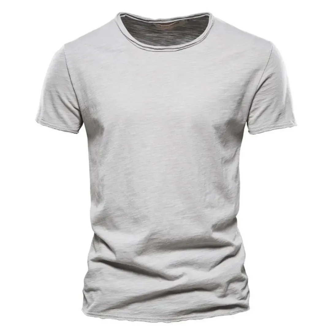 Men's Crewneck Short-Sleeve Slub Texture T-Shirt