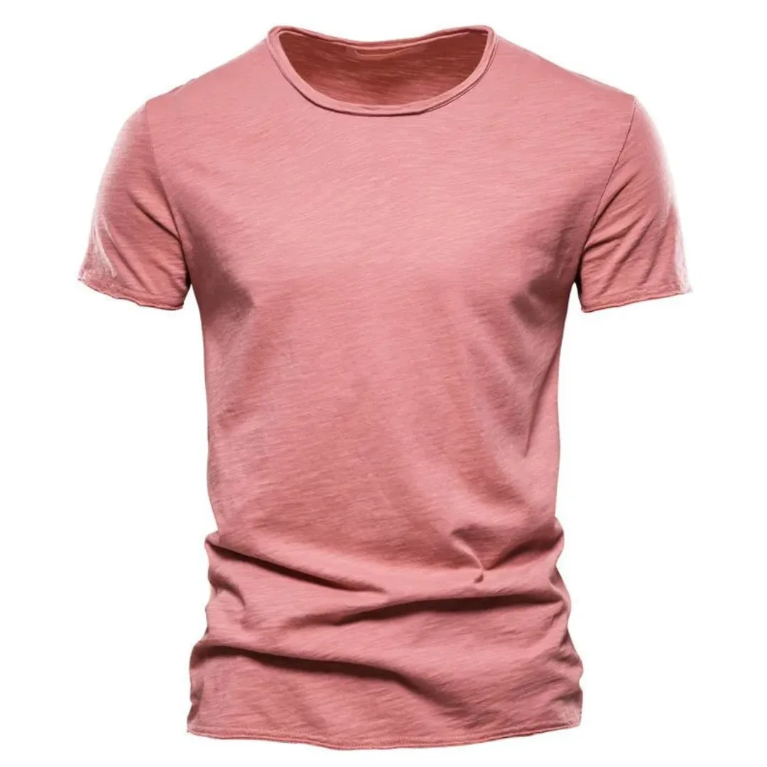 Men's Crewneck Short-Sleeve Slub Texture T-Shirt