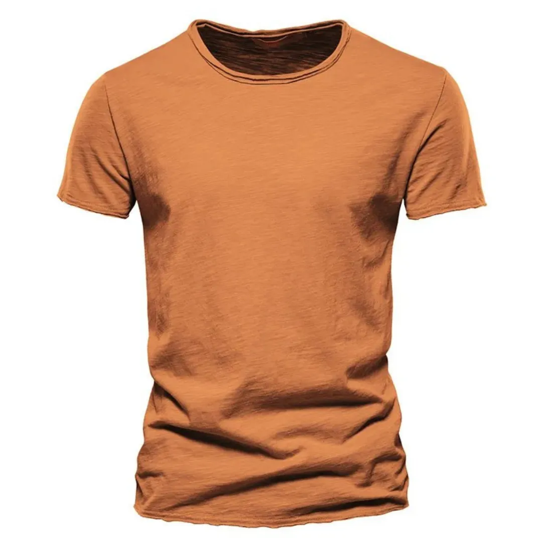 Men's Crewneck Short-Sleeve Slub Texture T-Shirt