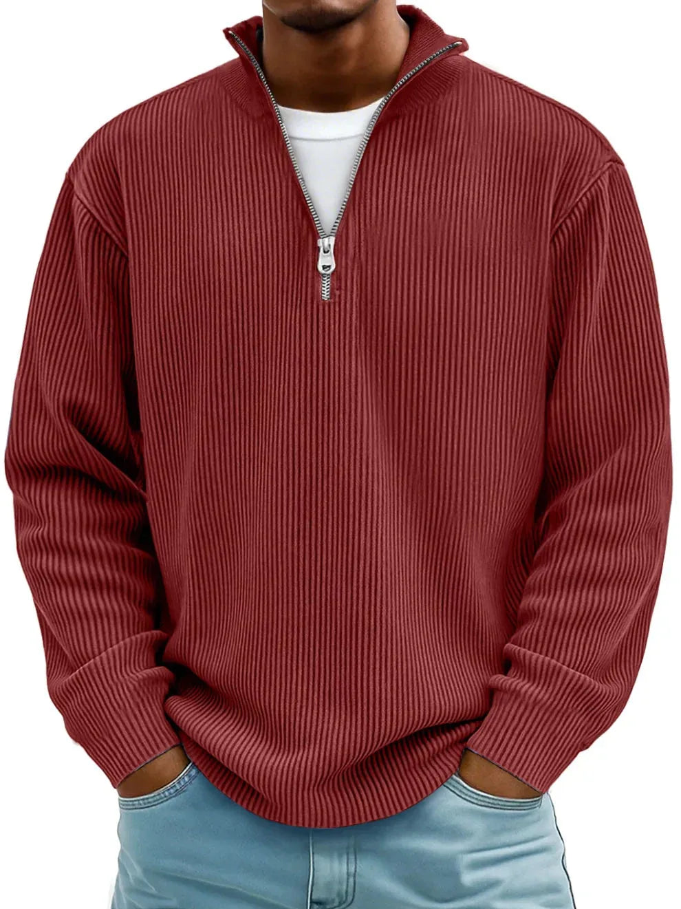 Men's Half-Zip Relaxed-Fit Knit Pullover Sweater