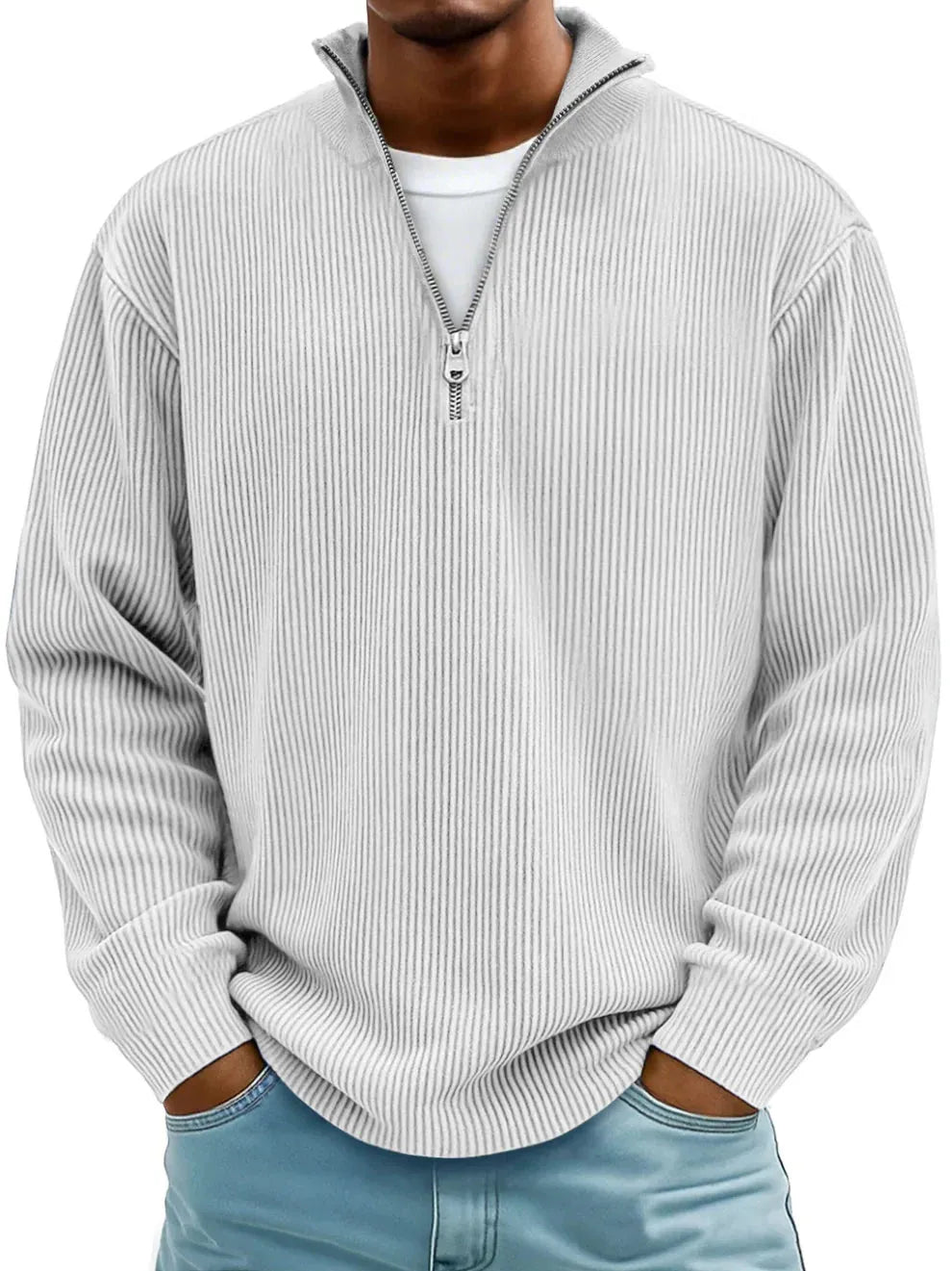 Men's Half-Zip Relaxed-Fit Knit Pullover Sweater