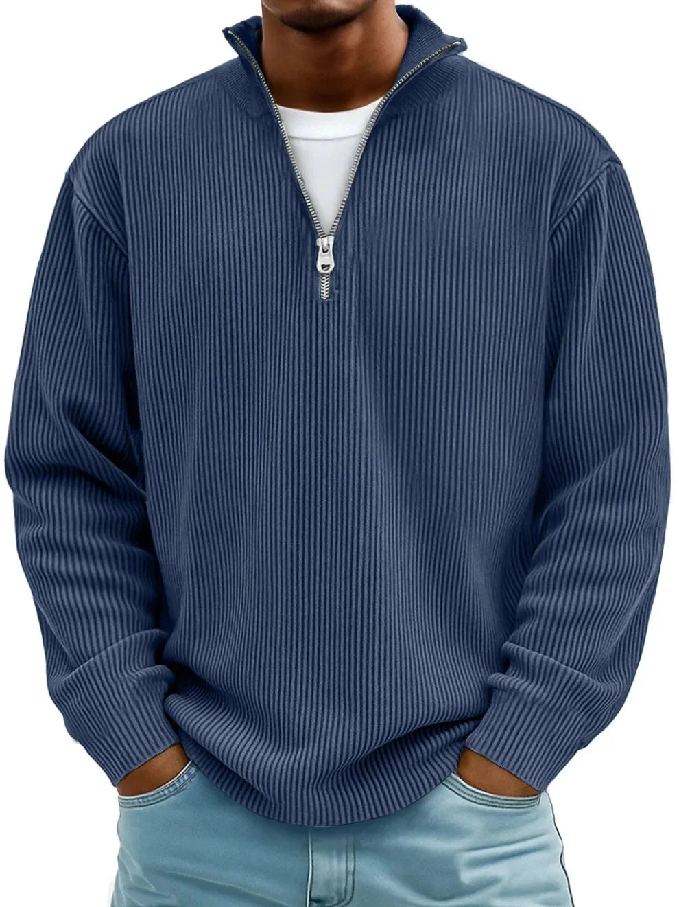 Men's Half-Zip Relaxed-Fit Knit Pullover Sweater