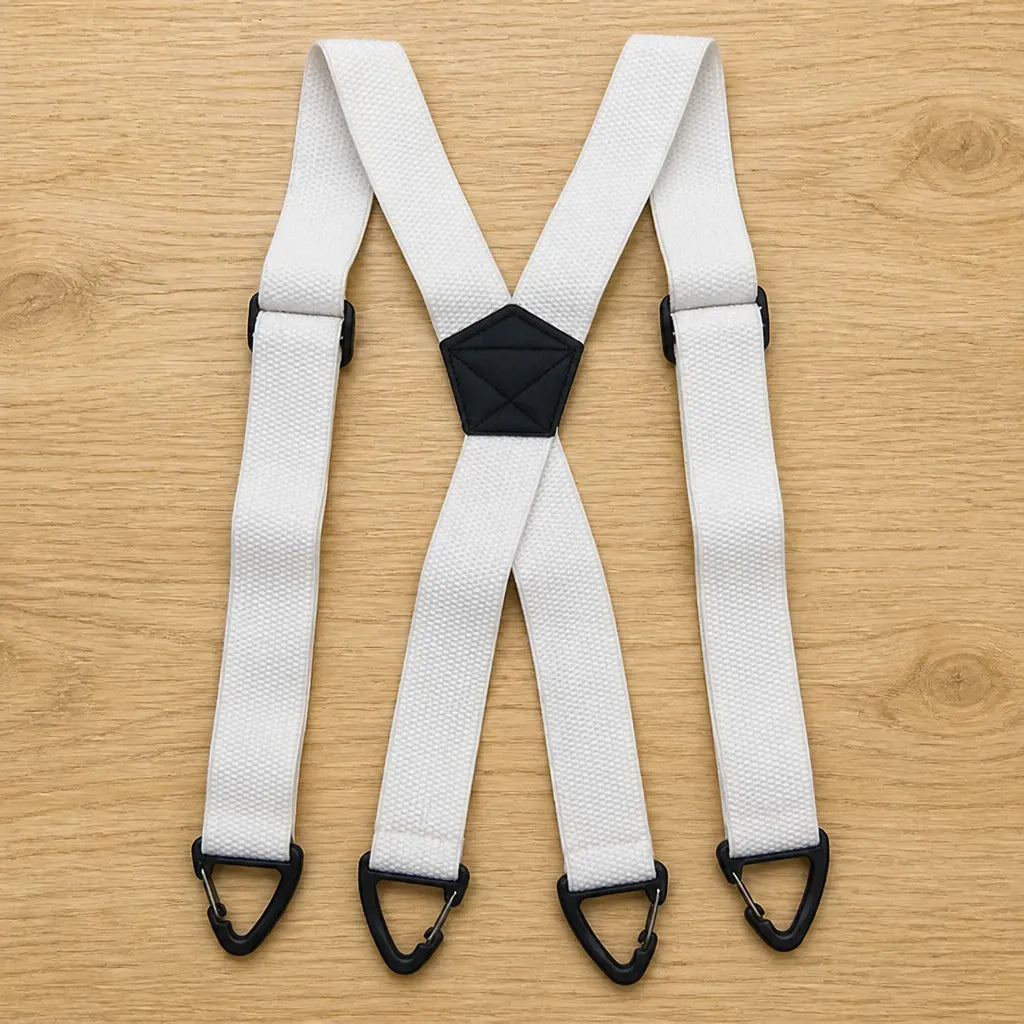 Men's Heavy Duty Elastic Suspenders with 3.8 cm Wide Metal Clips