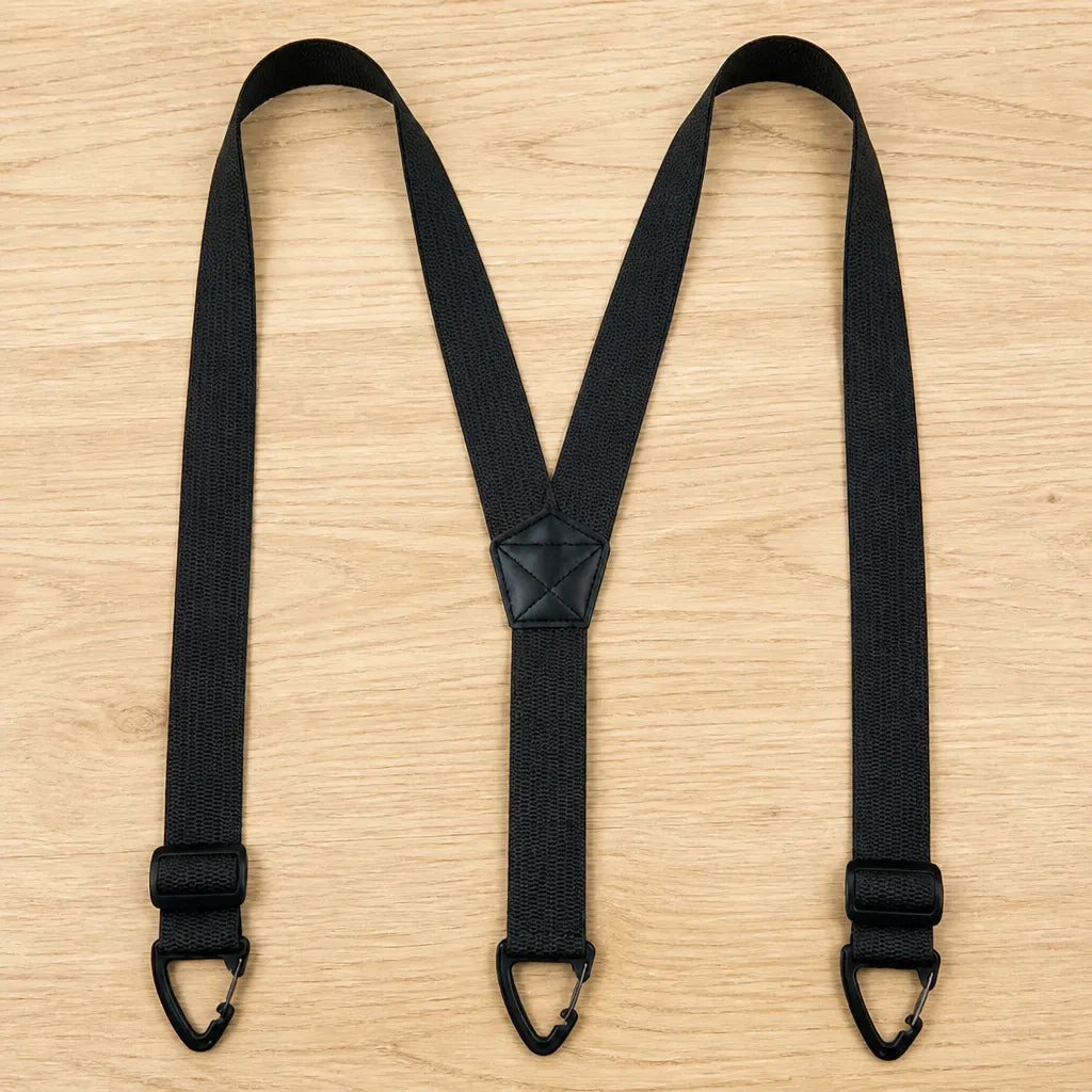 Men's Heavy Duty Elastic Suspenders with 3.8 cm Wide Metal Clips
