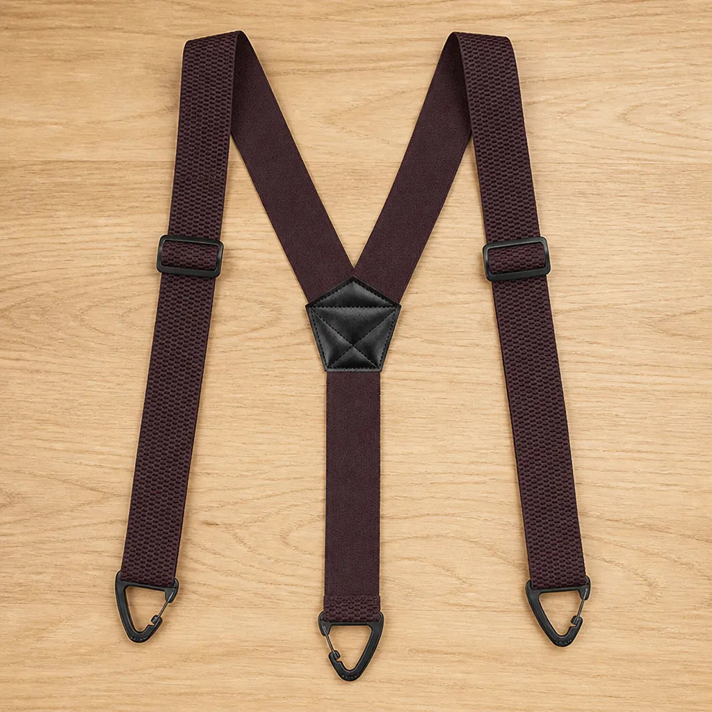 Men's Heavy Duty Elastic Suspenders with 3.8 cm Wide Metal Clips