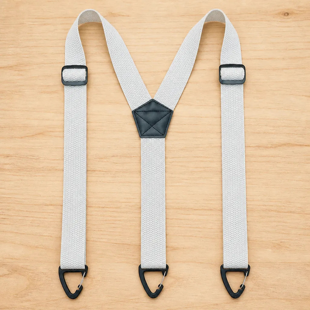 Men's Heavy Duty Elastic Suspenders with 3.8 cm Wide Metal Clips