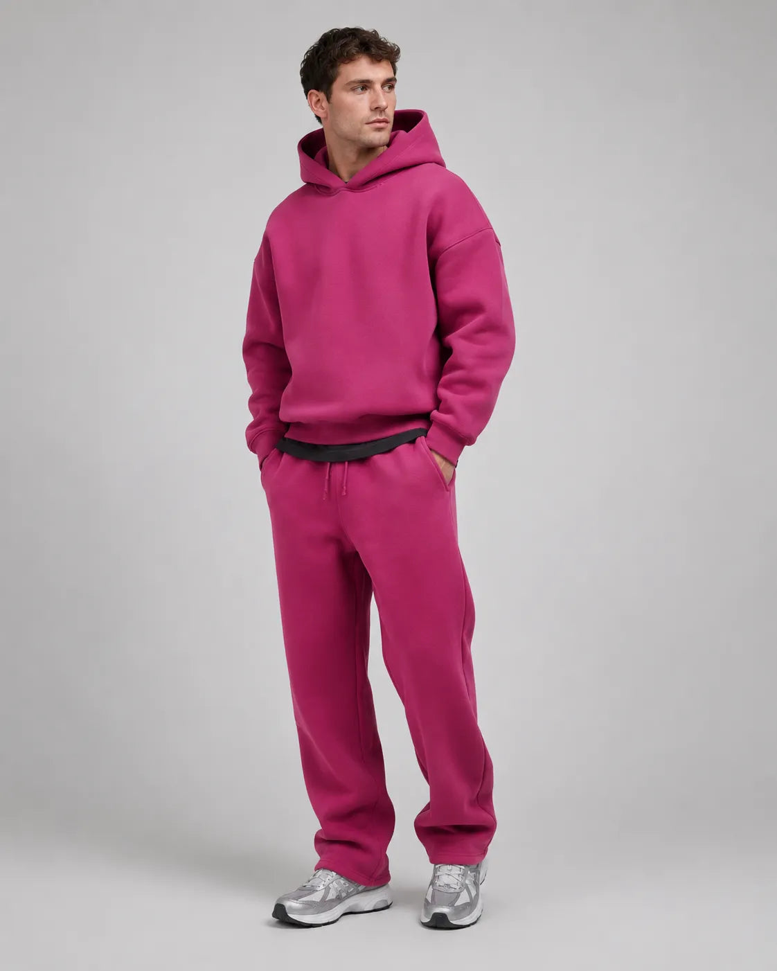 Men's Hoodie and Sweatpants Set with Relaxed Fit