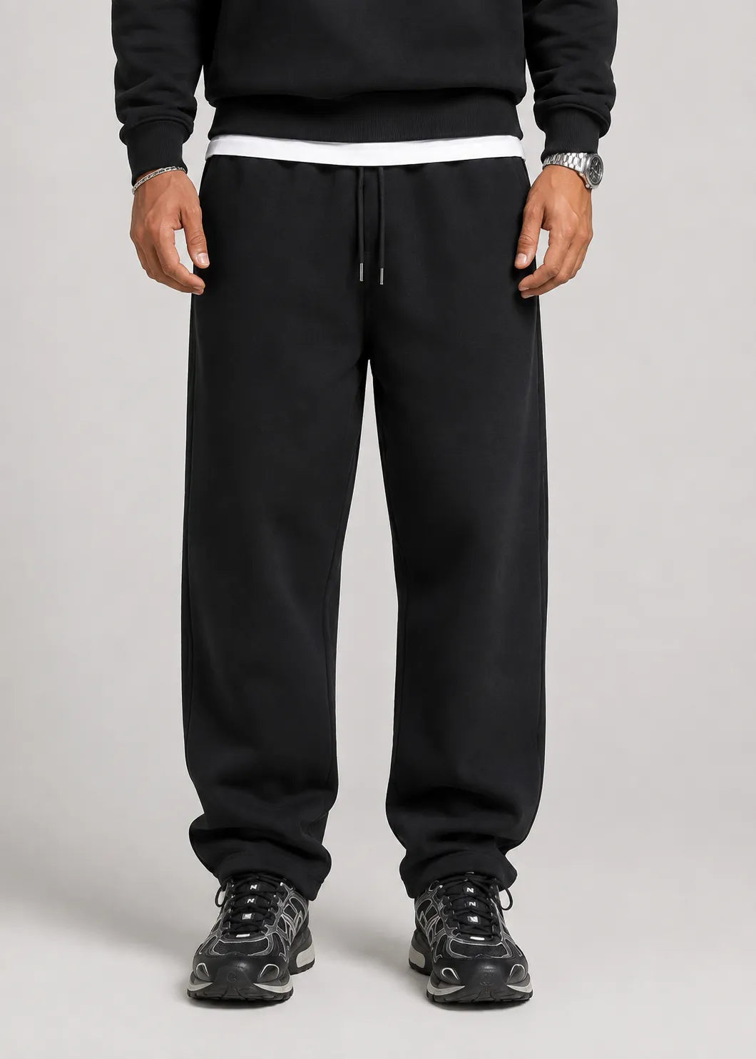 Men's Hoodie and Sweatpants Set with Relaxed Fit