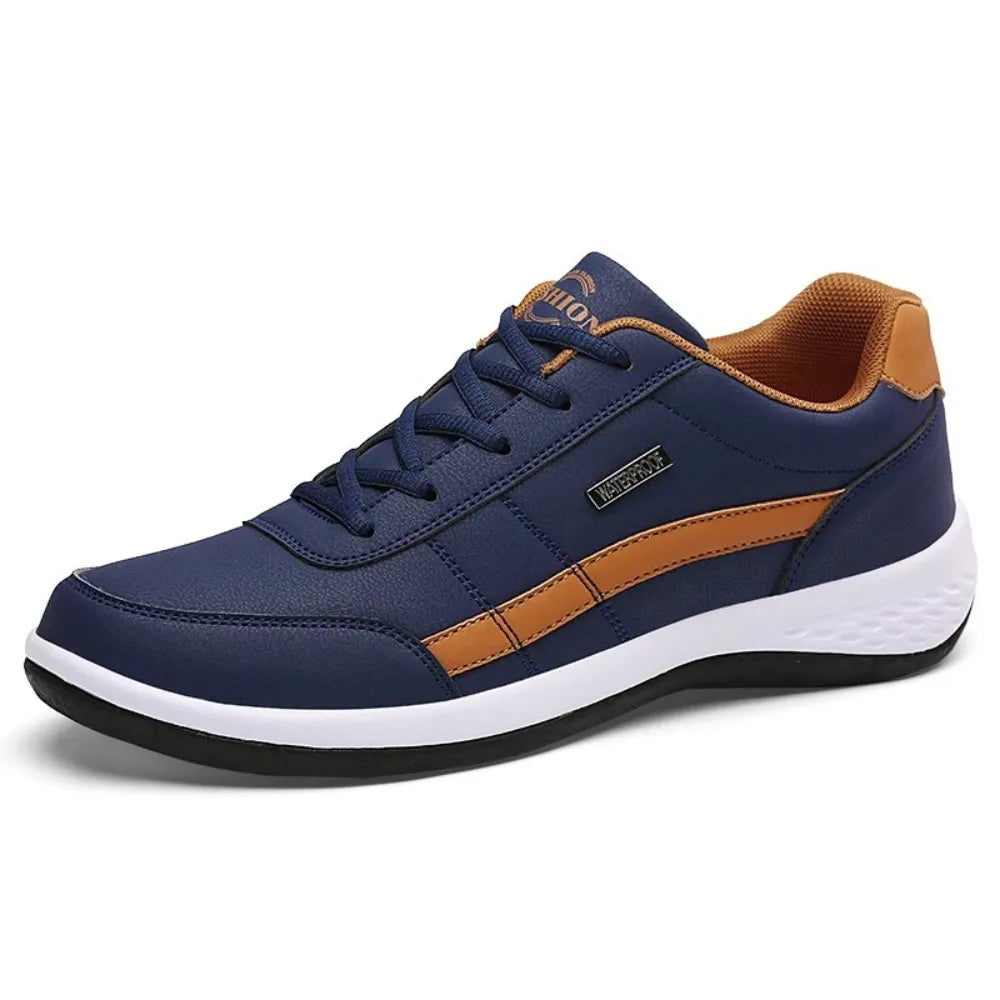 Men's Lace-Up Leather Low-Top Sneakers