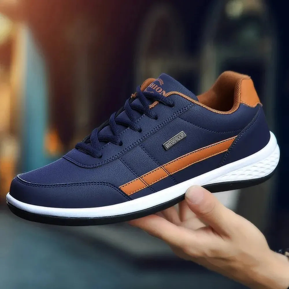 Men's Lace-Up Leather Low-Top Sneakers
