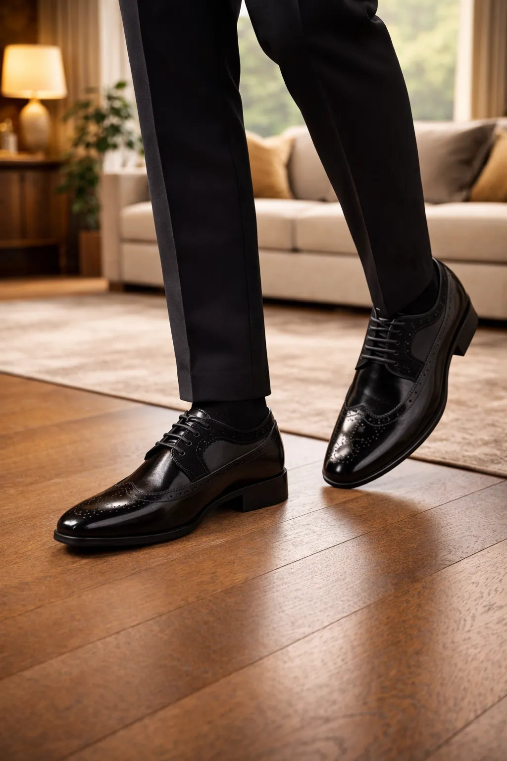 Men's Leather Brogue Oxford Dress Shoes