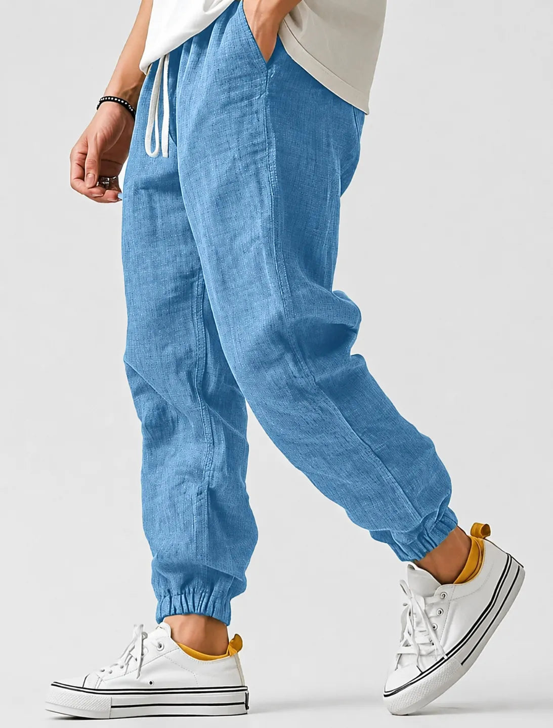 Men's Lightweight Summer Jogger Pants with Drawstring Waist
