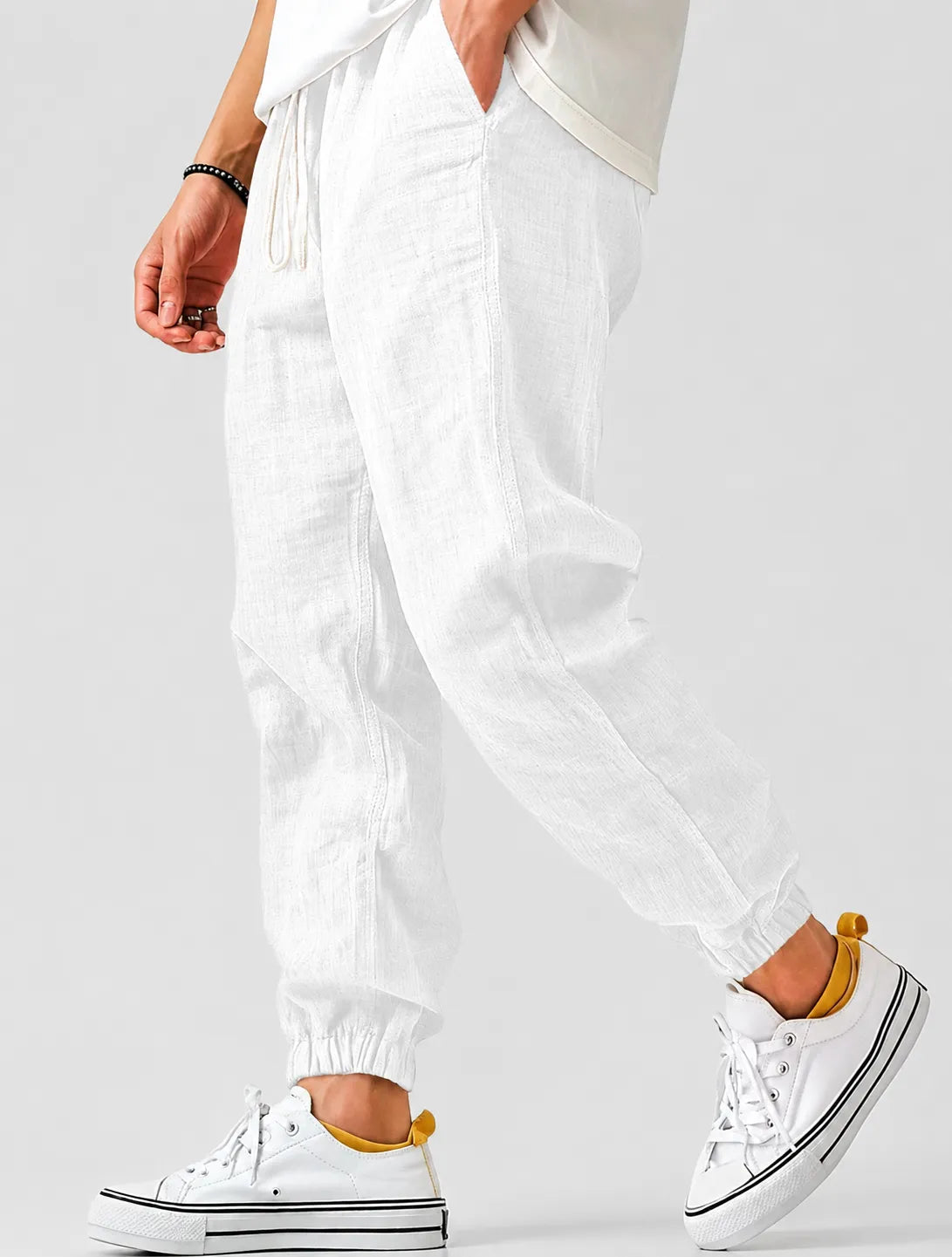 Men's Lightweight Summer Jogger Pants with Drawstring Waist