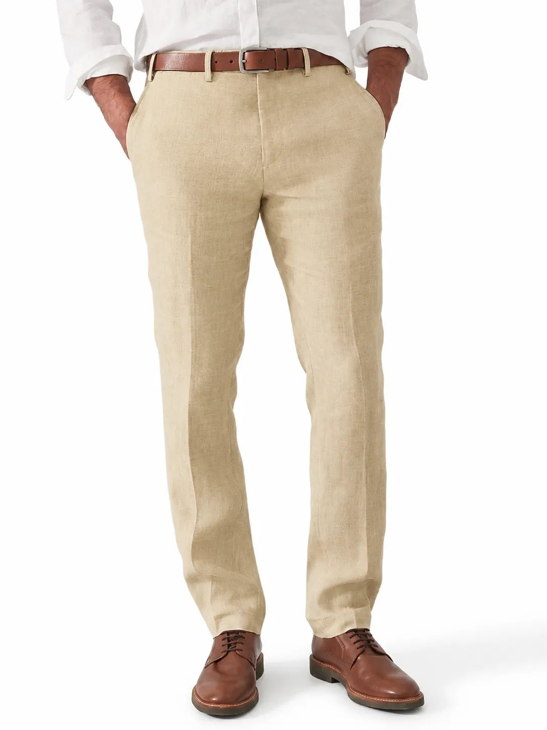 Men's Linen Pants with Belt Loops
