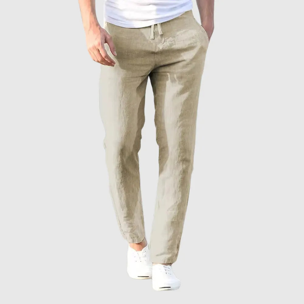 Men's Linen Pants with Drawstring Waist