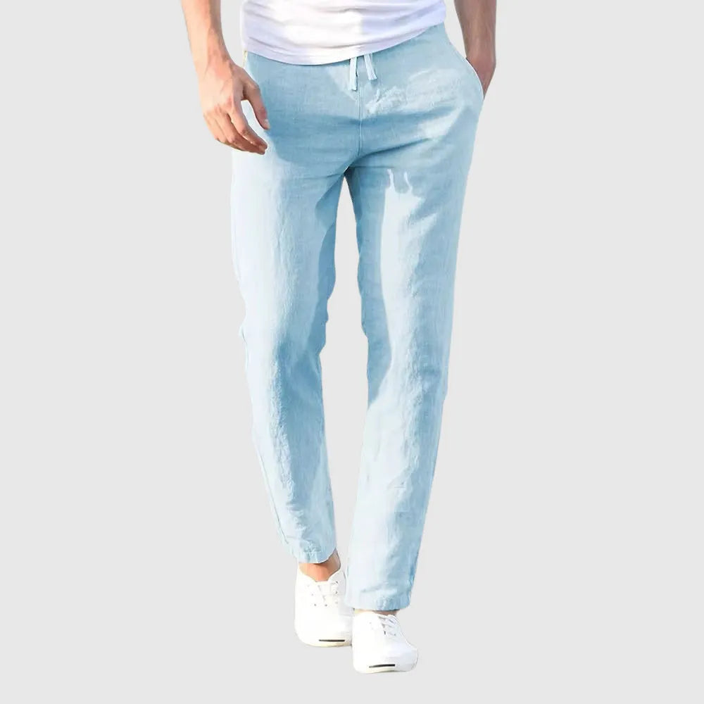 Men's Linen Pants with Drawstring Waist