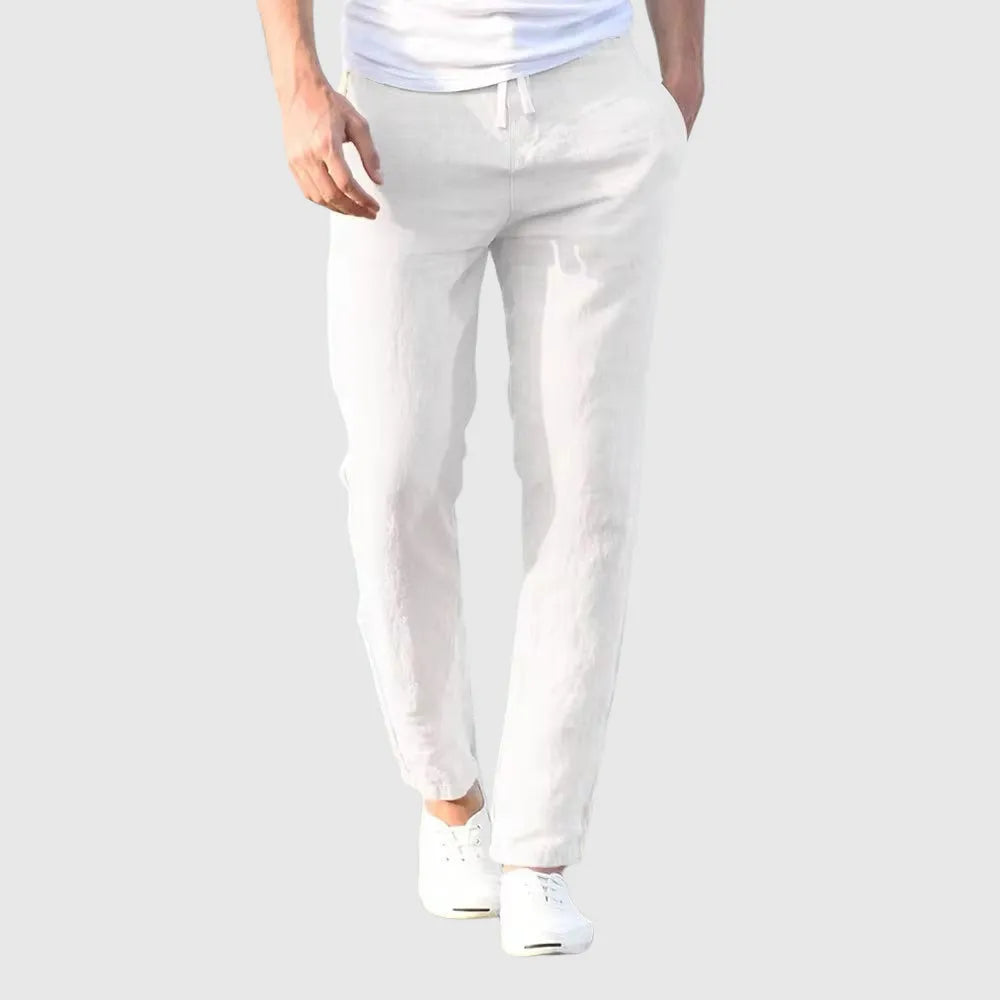 Men's Linen Pants with Drawstring Waist