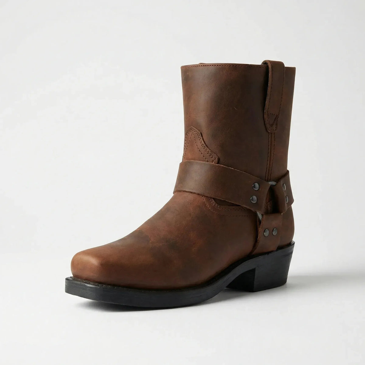 Men's Mid-Calf Cowboy Boots with Harness Strap