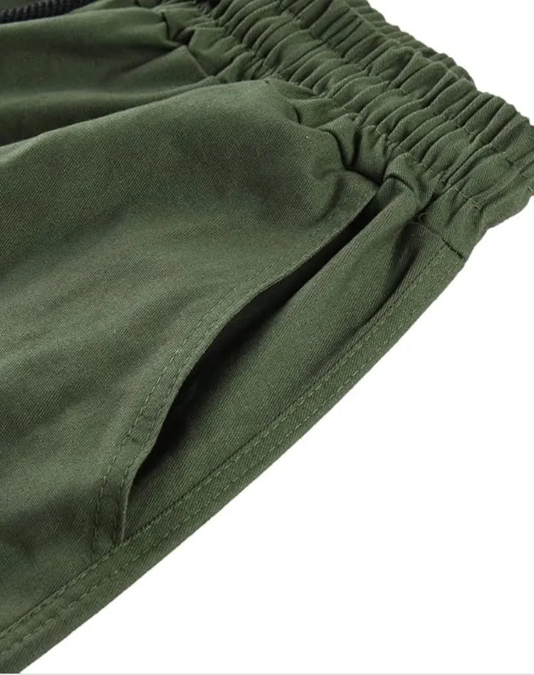 Men's Multi-Pocket Cargo Pants with Adjustable Waist