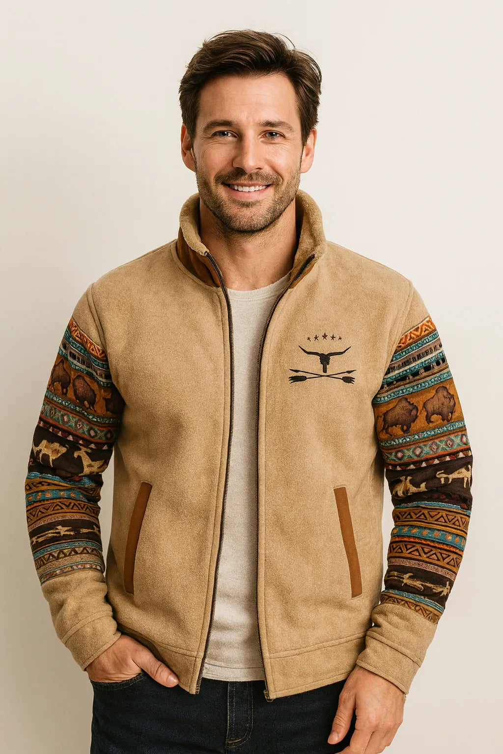 Men's Outdoor Fleece Vest with Adjustable Hood