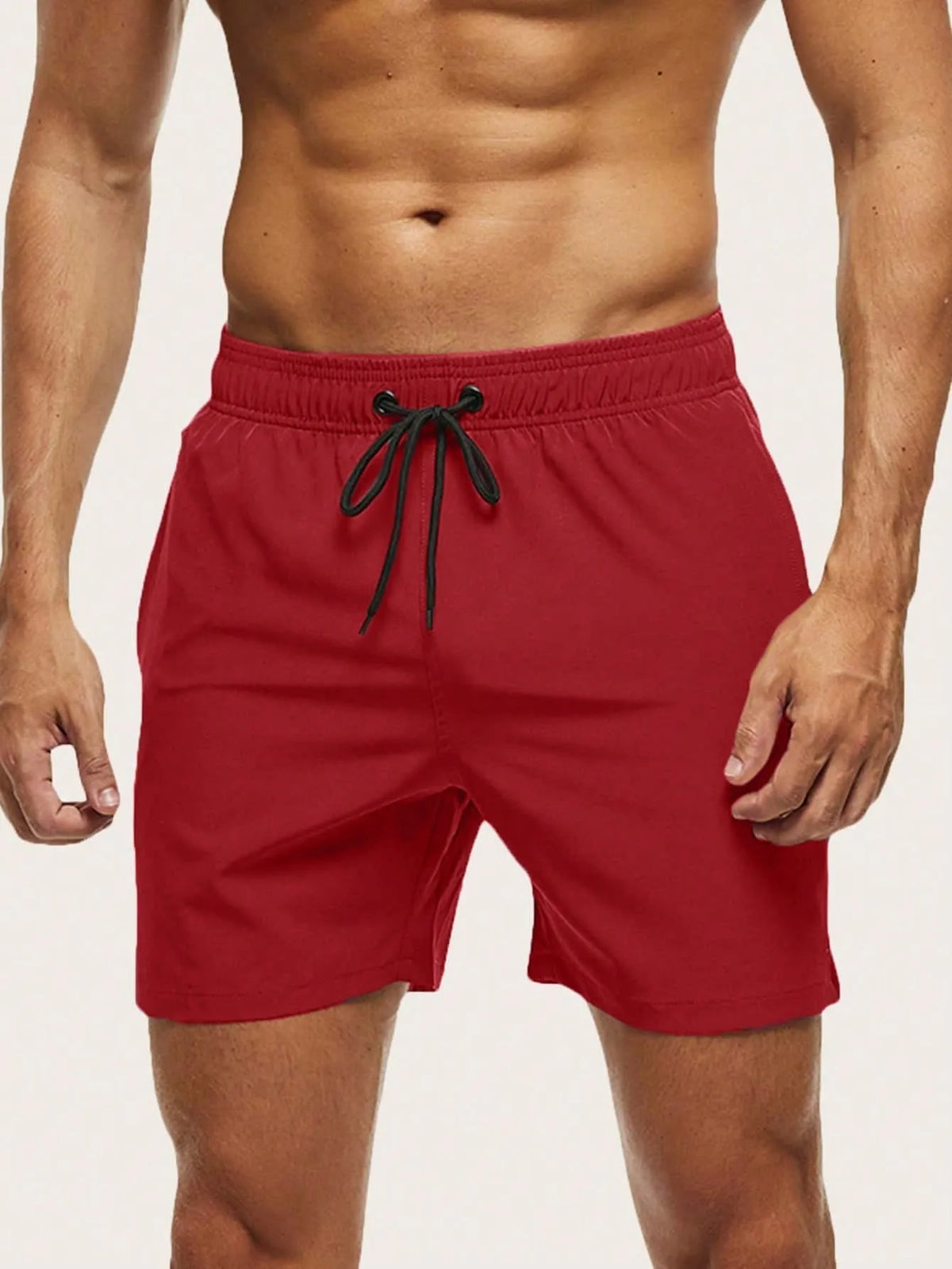 Men's Quick-Drying Elastic Swim Trunks with Zipper Pocket