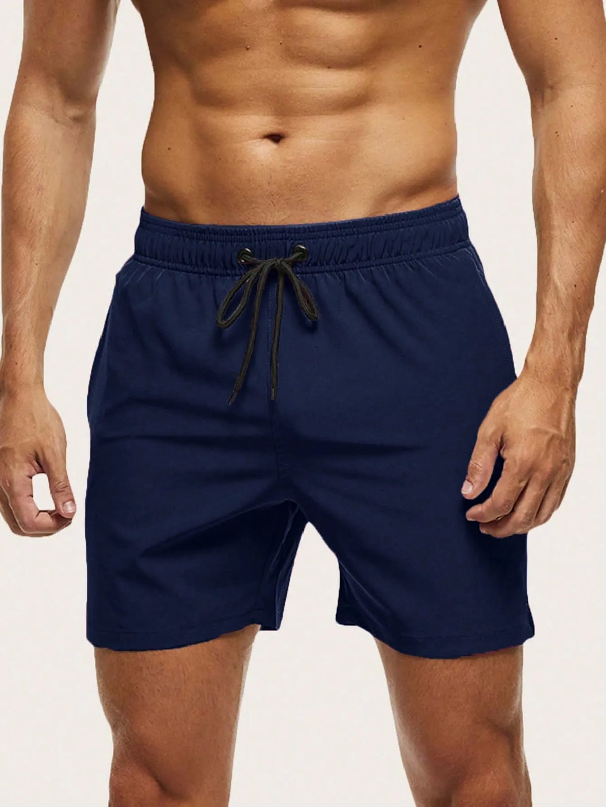 Men's Quick-Drying Elastic Swim Trunks with Zipper Pocket