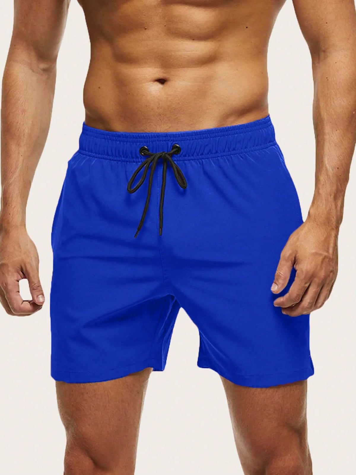 Men's Quick-Drying Elastic Swim Trunks with Zipper Pocket