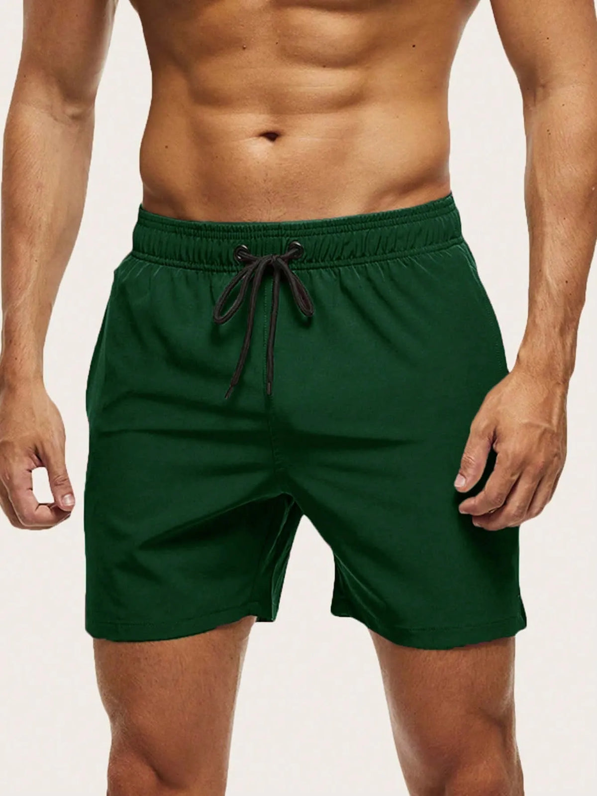 Men's Quick-Drying Elastic Swim Trunks with Zipper Pocket