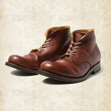 Men's Retro Leather Boots with Non-Slip Sole
