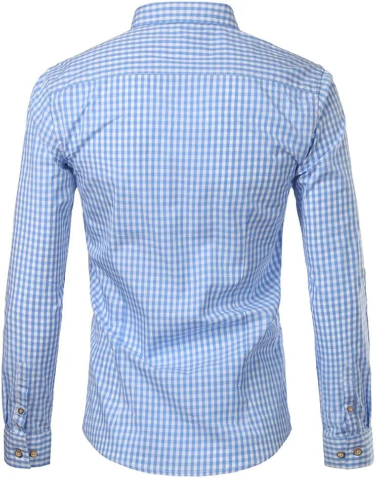 Men's Short-Sleeve Plaid Button-Down Shirt