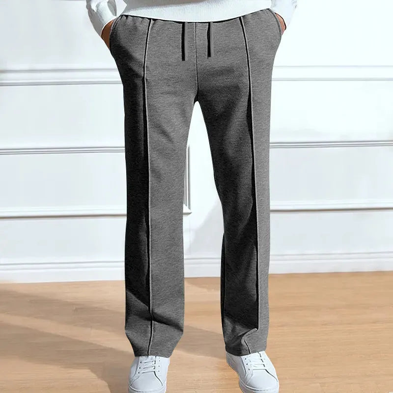 Men's Slim Fit Trousers with Drawstring Waist