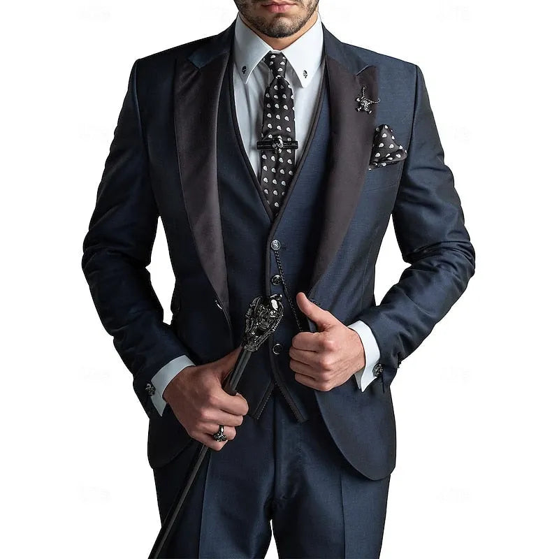 Men's Tailored Three-Piece Formal Suit Set