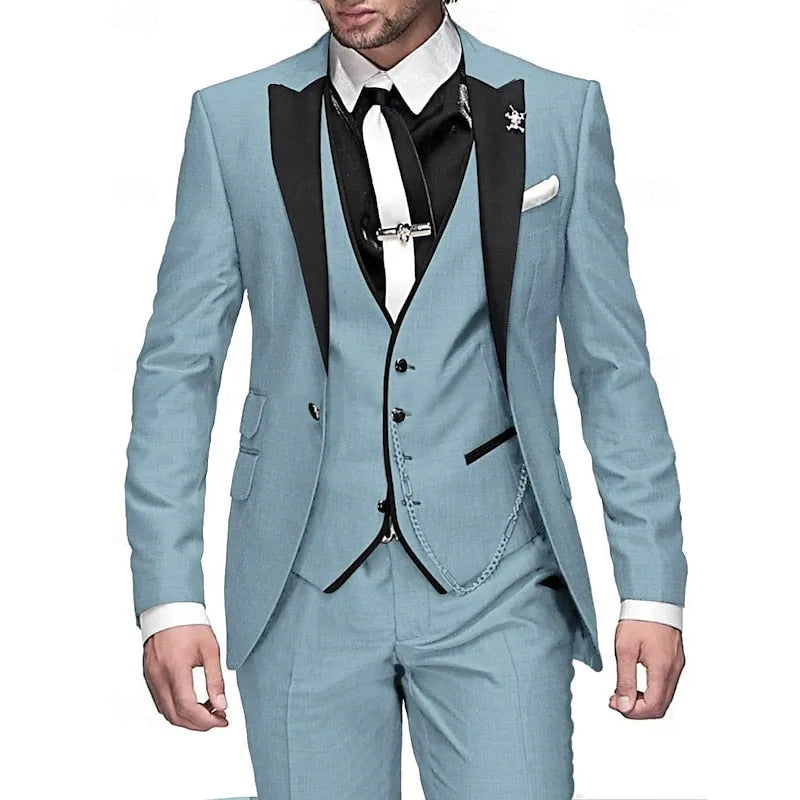Men's Tailored Three-Piece Formal Suit Set