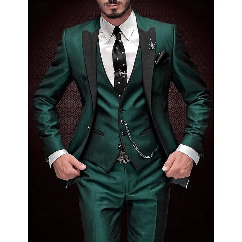 Men's Tailored Three-Piece Formal Suit Set