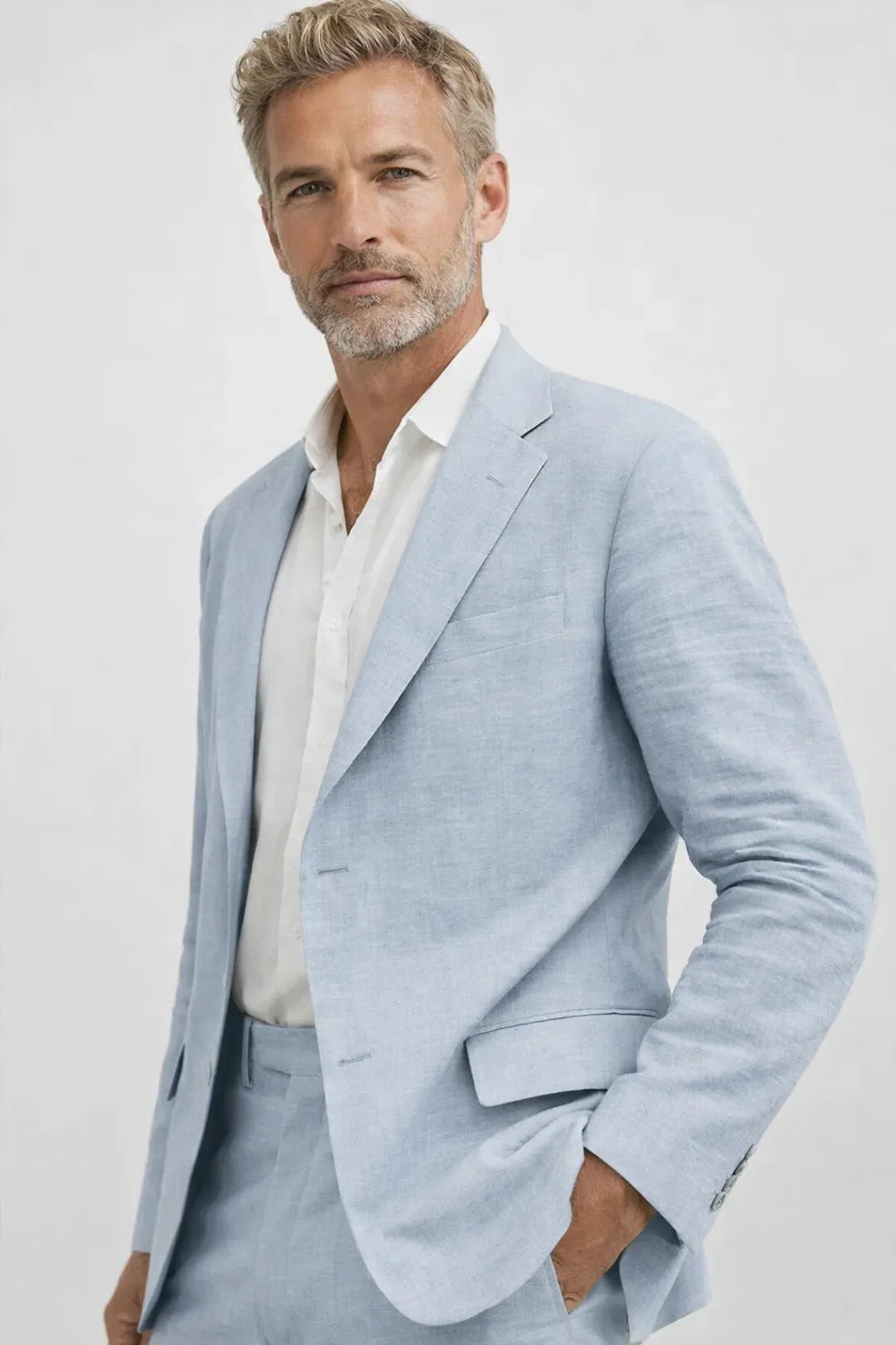 Men's Tailored Two-Piece Suit with Blazer and Trousers