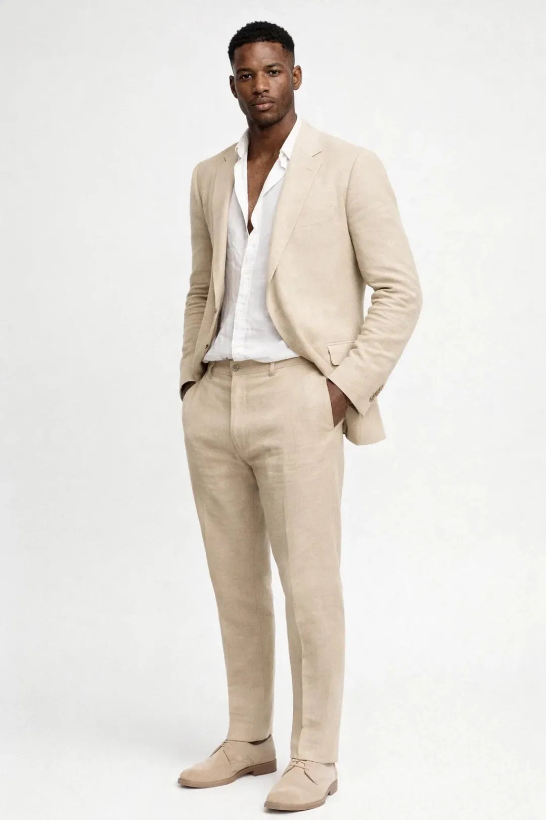 Men's Tailored Two-Piece Suit with Blazer and Trousers