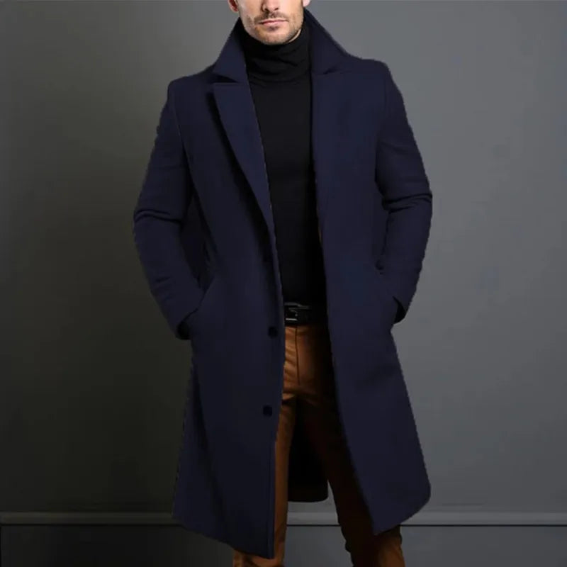 Men's Tailored Wool Winter Coat for Smart Casual Wear