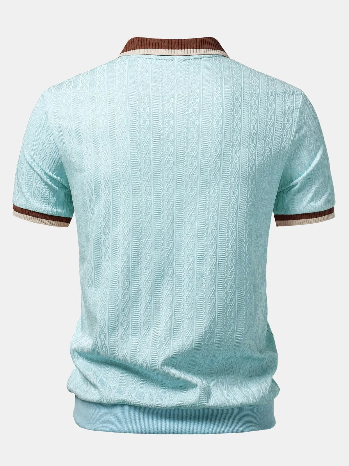 Men's Textured Knit Polo Shirt with Quarter Zip