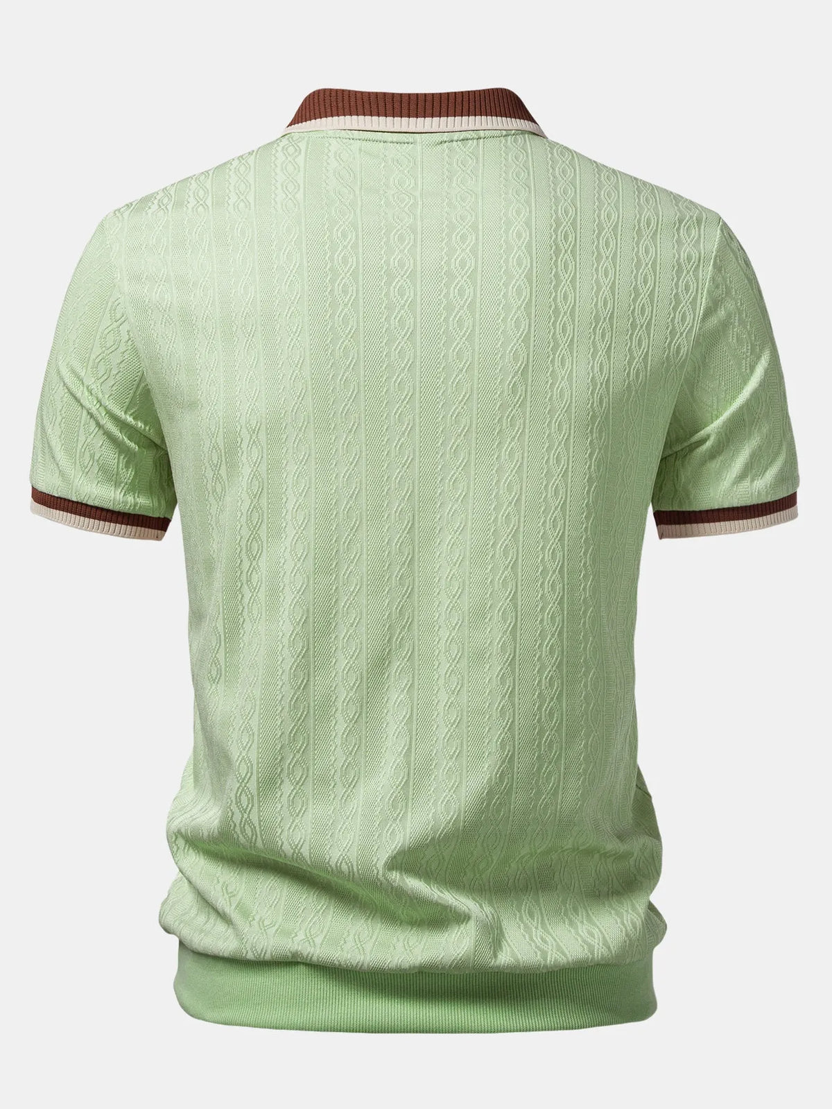 Men's Textured Knit Polo Shirt with Quarter Zip