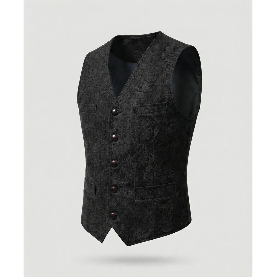 Men's Traditional Buttoned Vest with Elegant Cut