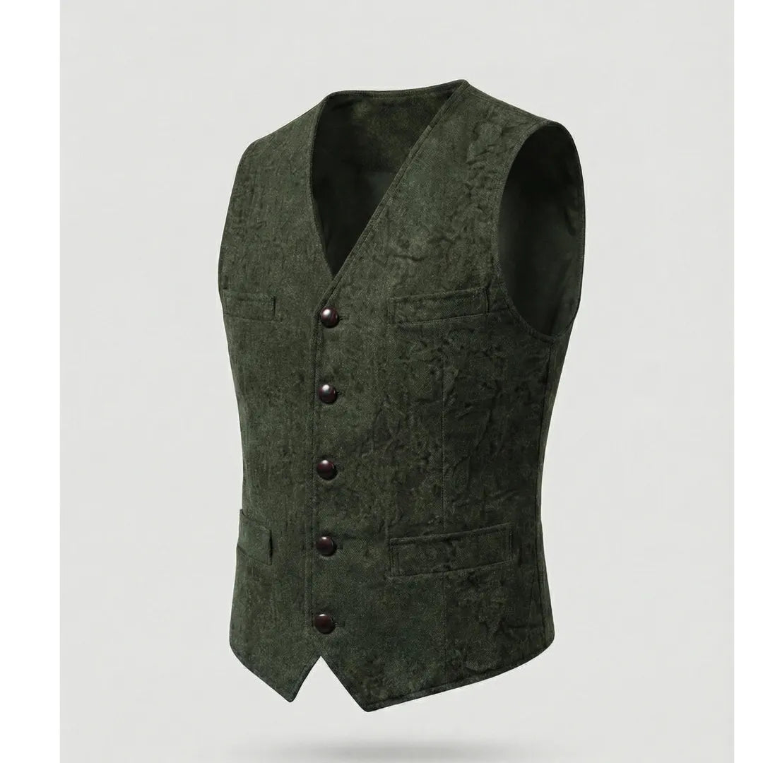 Men's Traditional Buttoned Vest with Elegant Cut