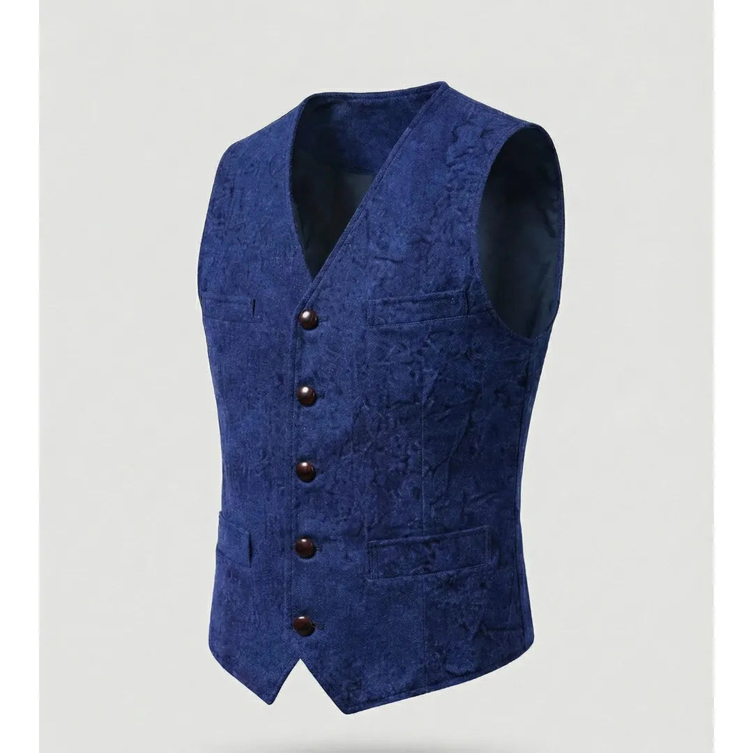 Men's Traditional Buttoned Vest with Elegant Cut