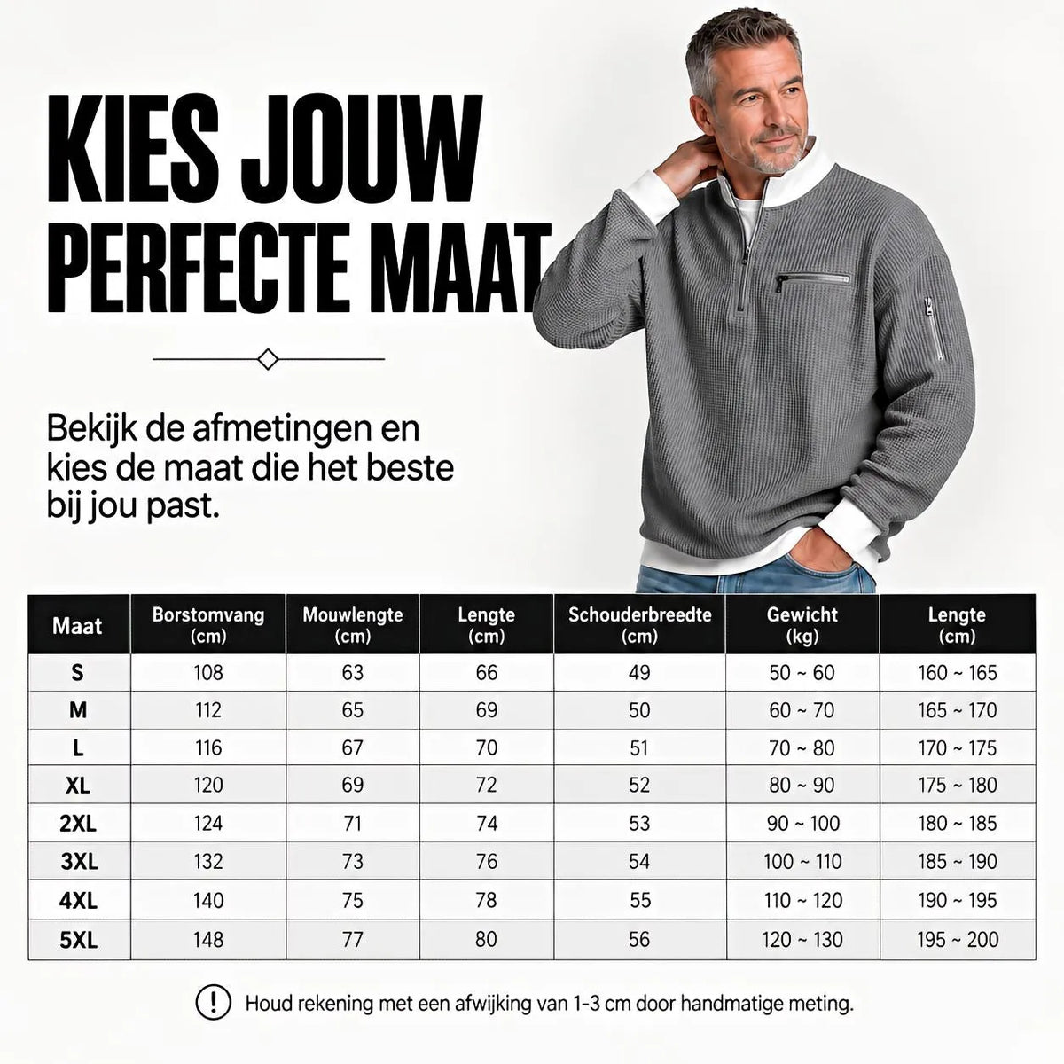 Men's Waffle-Knit Sweater with Quarter-Zip Collar