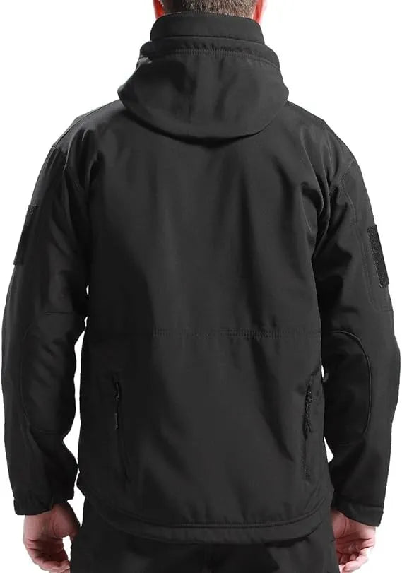 Men's Waterproof Outdoor Jacket and Trousers Set with Fleece Lining