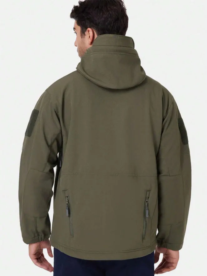 Men's Waterproof Outdoor Jacket and Trousers Set with Fleece Lining