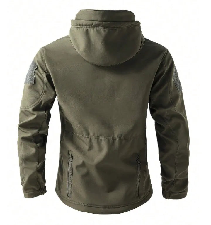 Men's Waterproof Outdoor Jacket and Trousers Set with Fleece Lining