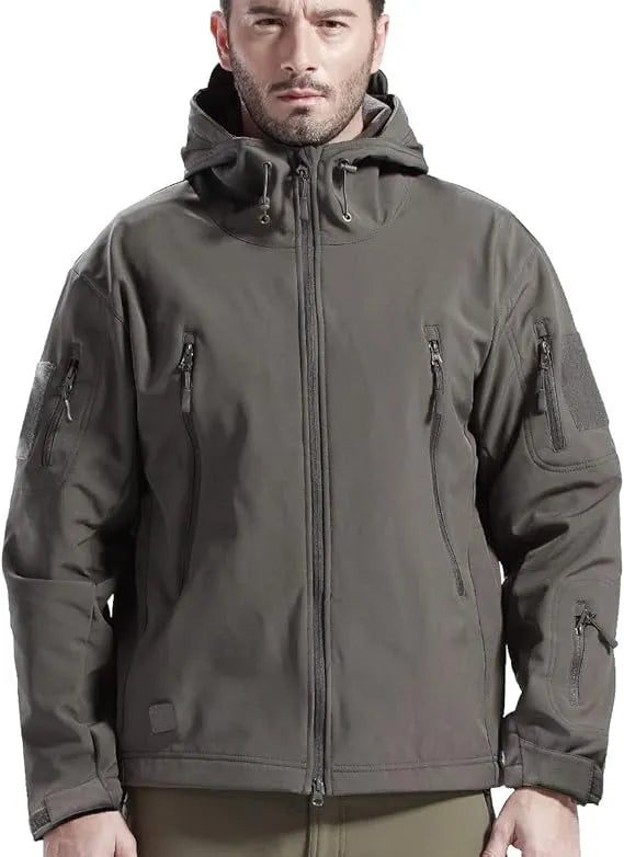 Men's Waterproof Outdoor Jacket and Trousers Set with Fleece Lining