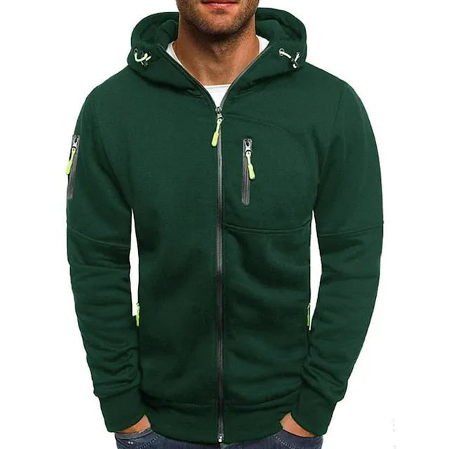 Men's Zip-Up Hoodie with Pockets