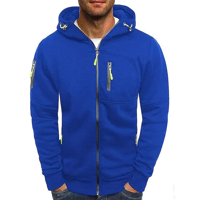 Men's Zip-Up Hoodie with Pockets