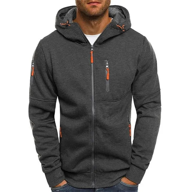 Men's Zip-Up Hoodie with Pockets